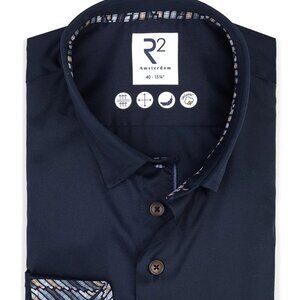 R2 Amsterdam Navy 2 Ply Organic Cotton Shirt